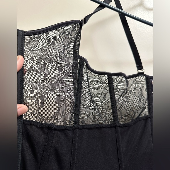 Acelandy Black Lace Corset Lingerie Top W/ Garter Size S/M NWT - Picture 3 of 13